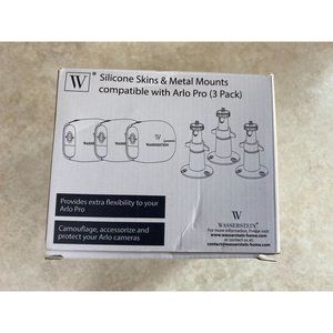 Wasserstein Security Metal Wall Mount and Silicone Skins for Arlo Pro and (3 Pac